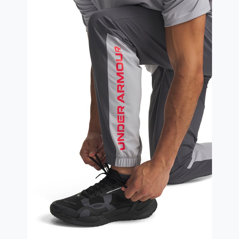 Vyriškos treniruočių kelnės Under Armour Tech Utility Woven Pants castlerock/mod gray/racer red 5