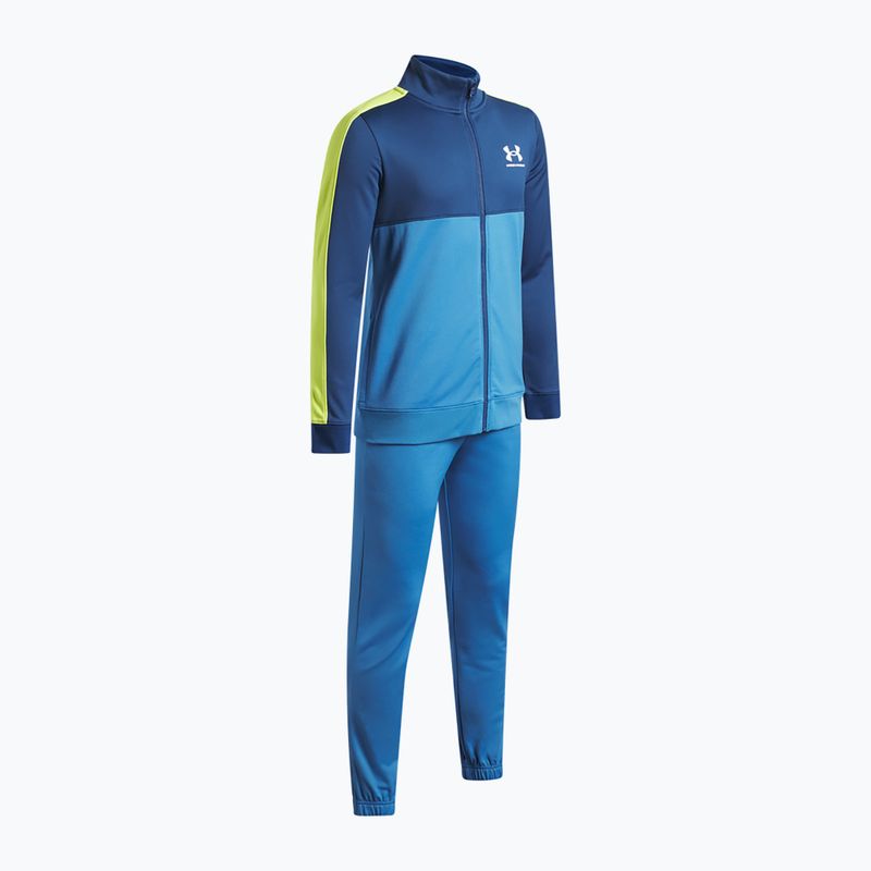 Vaikiškas sportinis kostiumas Under Armour Rival Cb Knit Track Suit aegean blue/blackout navy/white 3