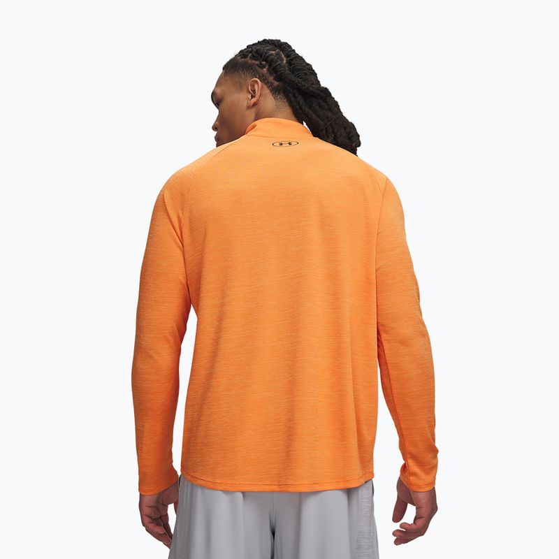 Vyriškas džemperis Under Armour Tech Textured 1/2 Zip LS outrageous orange/black 2