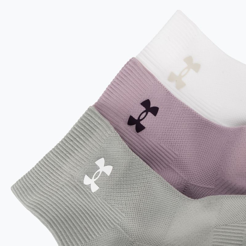 Moteriškos kojinės Under Armour Vanish 3 Pack mauve pink/titanium/purple echo 5