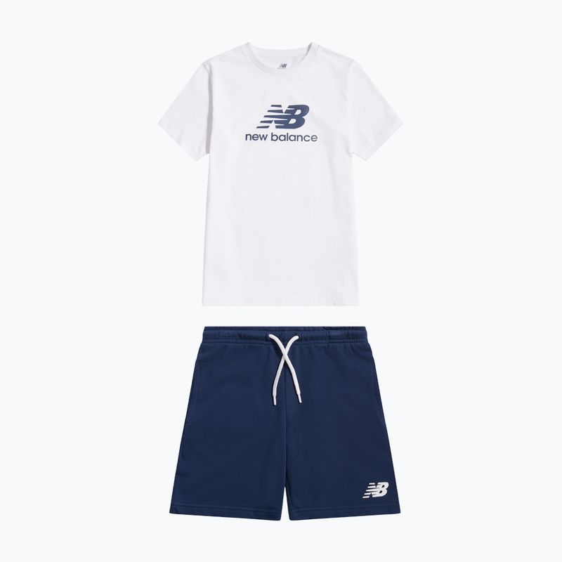 Vaikiškas komplektas New Balance Stacked Logo Tee & FT Short nb bright white 8