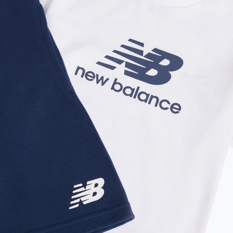 Vaikiškas komplektas New Balance Stacked Logo Tee & FT Short nb bright white 10