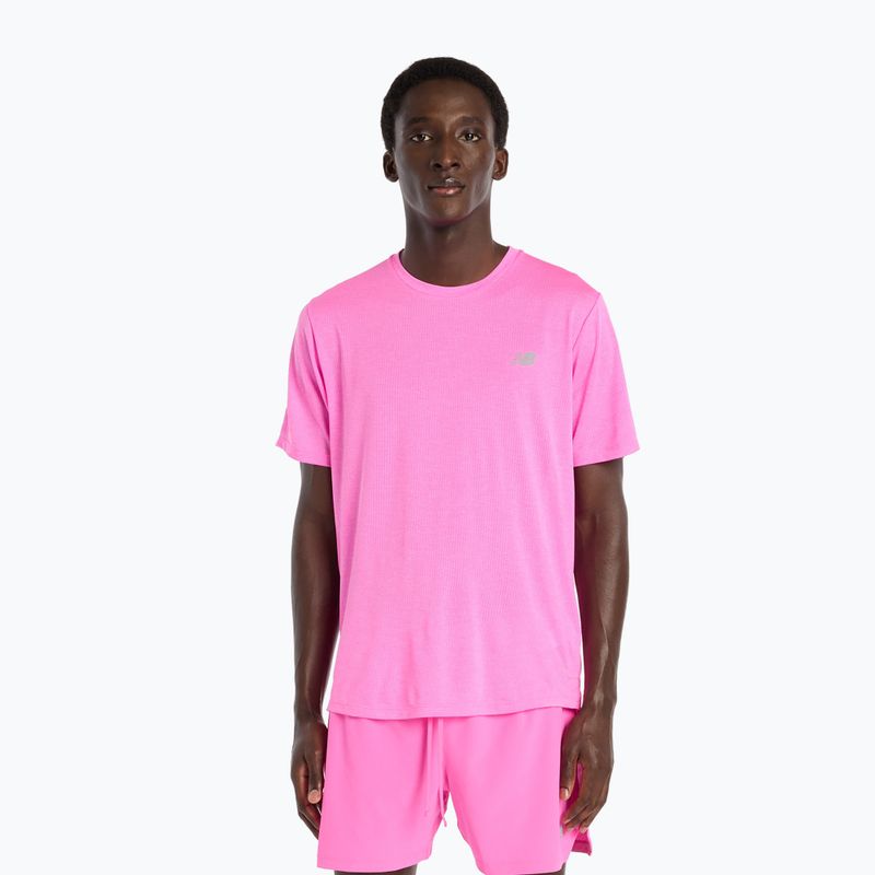 Vyriški marškinėliai New Balance Athletics Run pink heat heather