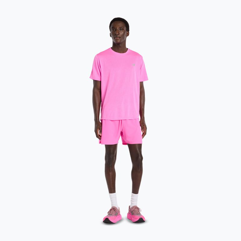 Vyriški marškinėliai New Balance Athletics Run pink heat heather 2
