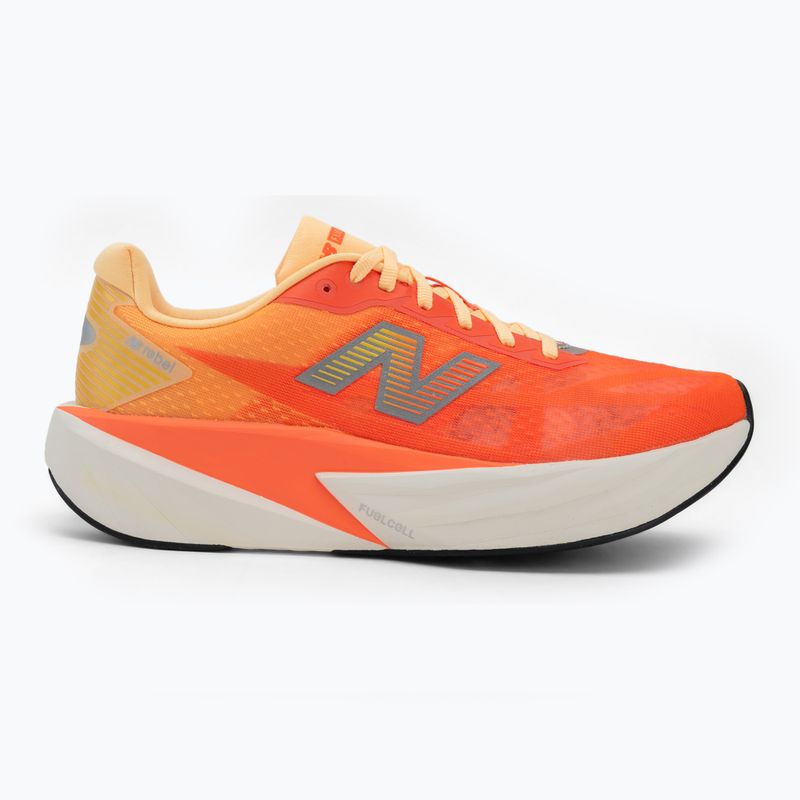 Moteriški bėgimo batai New Balance FuelCell Rebel V5 tangerine heat/silver metallic 2
