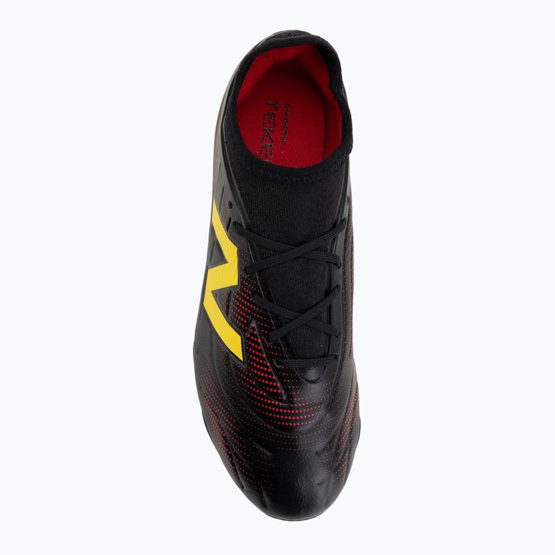 Vaikiški futbolo batai New Balance Tekela Team V5 black 100/punch yellow/fire cracker 5
