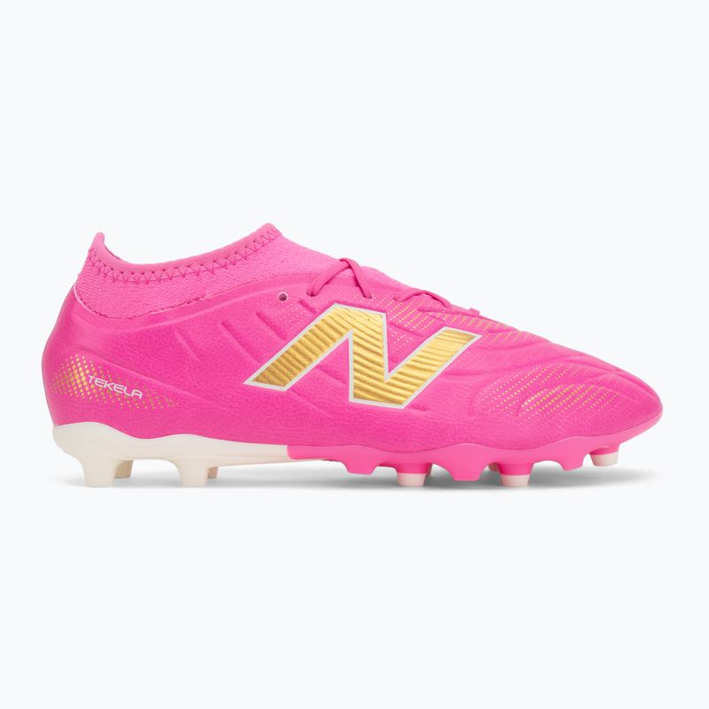 Vaikiški futbolo batai New Balance Tekela Team V5 pink heat/metallic gold/pink satin 2
