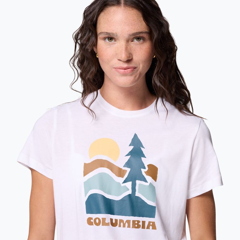 Moteriški turistiniai marškinėliai Columbia Ruby Springs Graphic Fitted white/get hiked 5