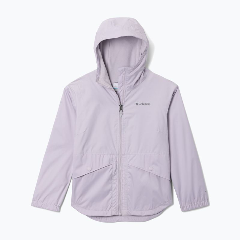 Vaikiška lietaus striukė Columbia Rainy Trails II Fleece lavender pearl