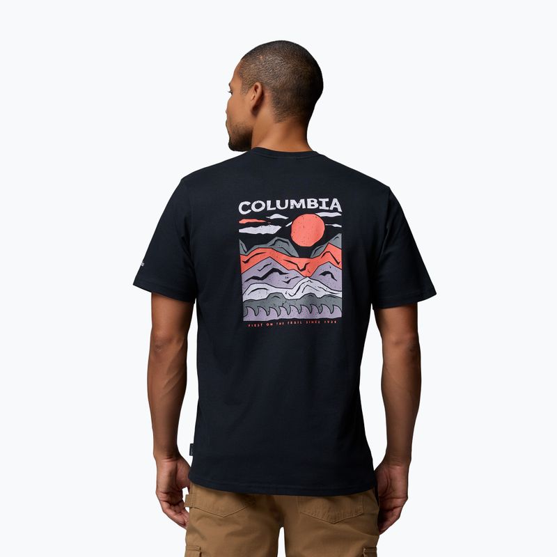 Vyriški trekingo marškinėliai Columbia Explorers Canyon Back black/peaks and waves 3