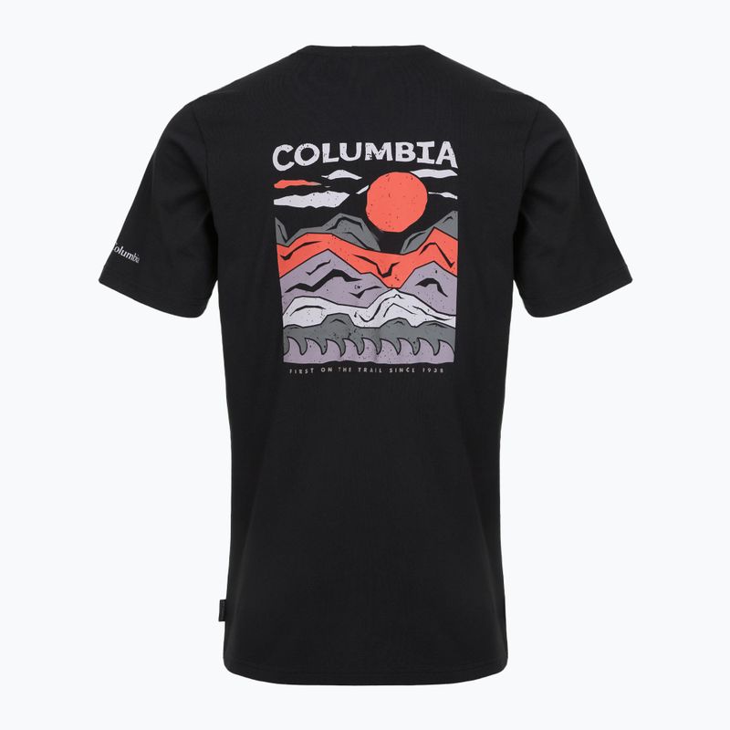 Vyriški trekingo marškinėliai Columbia Explorers Canyon Back black/peaks and waves 2