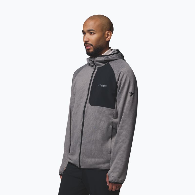 Vyriškas džemperis Columbia Triple Canyon Grid Fleece Hooded Full Zip II city grey/black 4
