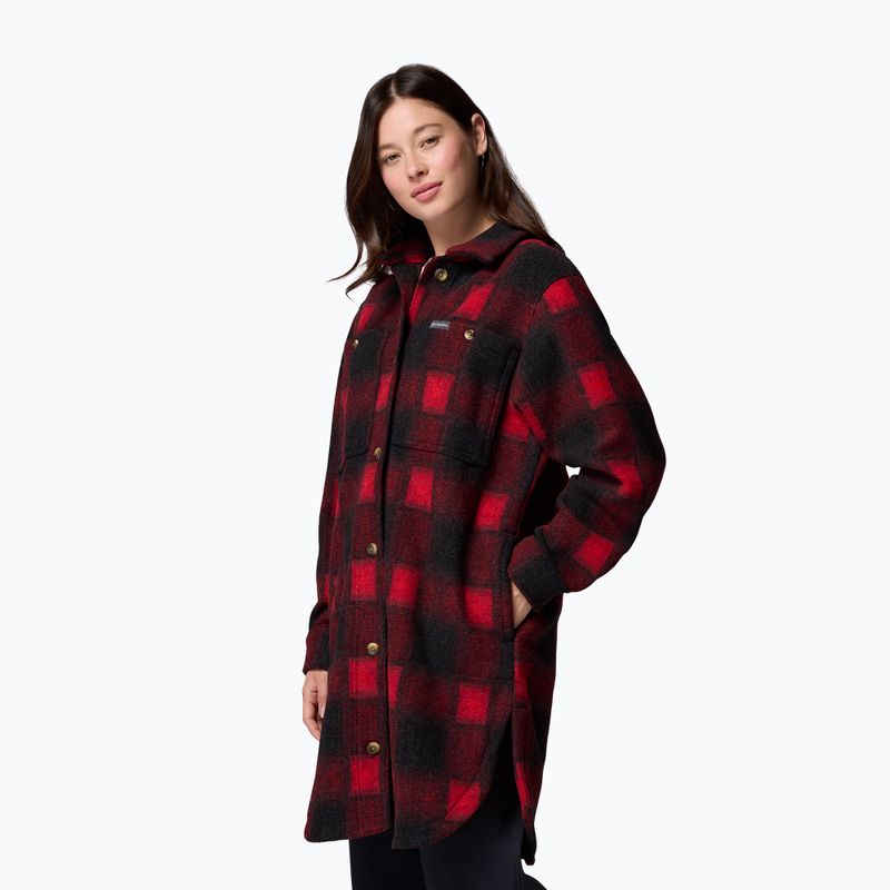 Moteriški marškiniai Columbia Wildbest Venture Long Fleece Coat mountain red blurred ombre 4