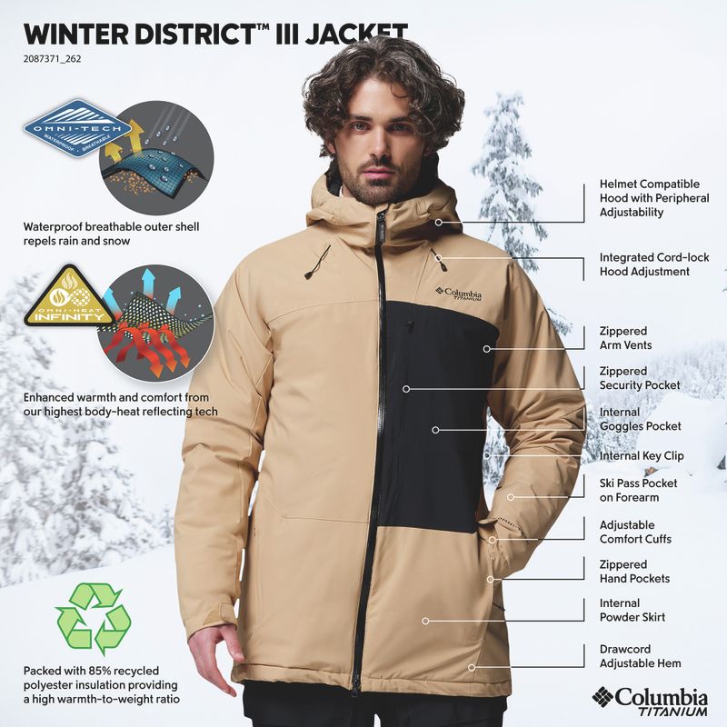 Vyriška slidinėjimo striukė Columbia Winter District III canoe/black 15