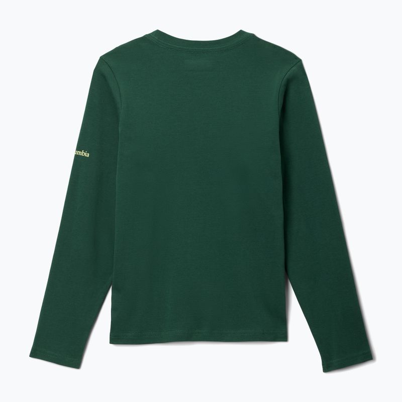 Vaikiški žygio marškinėliai ilgomis rankovėmis Columbia Dobson Pass Graphic Tee rain forest/hike on 2