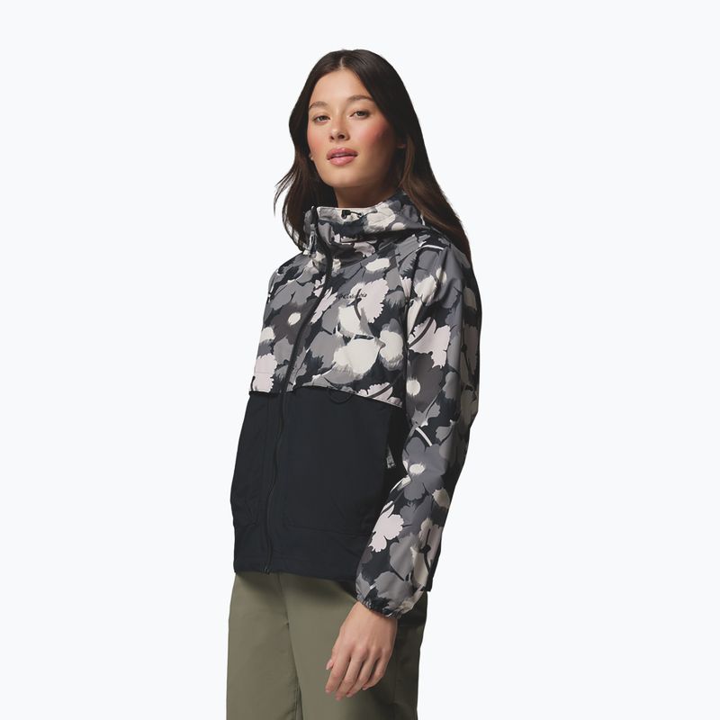 Moteriška vėjui atspari striukė Columbia Spire Valley Printed Windbreaker black ikatbloom print/black 4