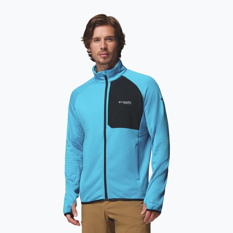 Vyriškas žygio džemperis Columbia Triple Canyon Grid Fleece Full Zip II compass blue heather/black 5