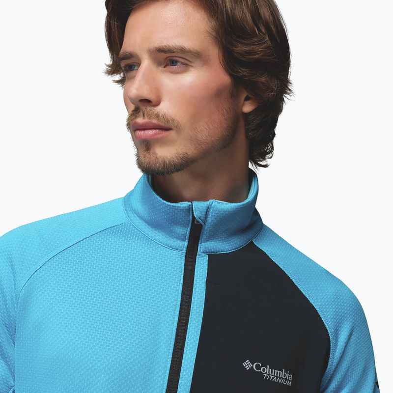 Vyriškas žygio džemperis Columbia Triple Canyon Grid Fleece Full Zip II compass blue heather/black 6