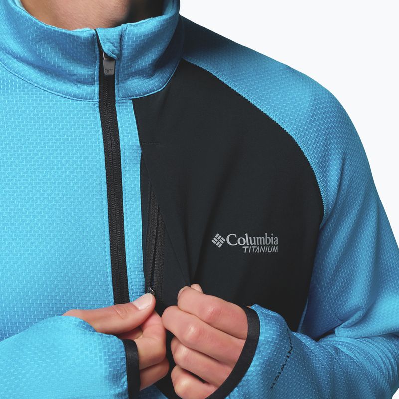 Vyriškas žygio džemperis Columbia Triple Canyon Grid Fleece Full Zip II compass blue heather/black 8