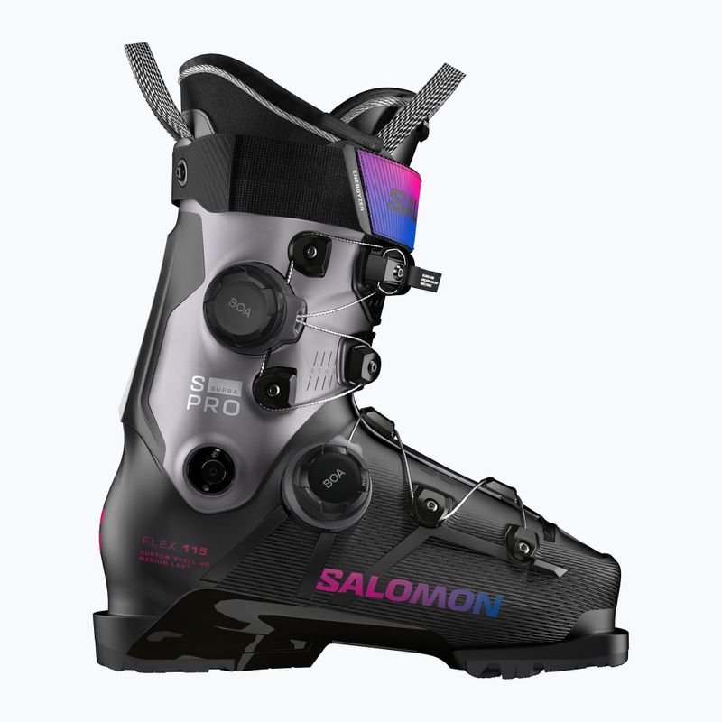 Moteriški slidinėjimo batai Salomon S/Pro Supra Dual Boa 115 W black/beluga metallic/beetroot purple 6