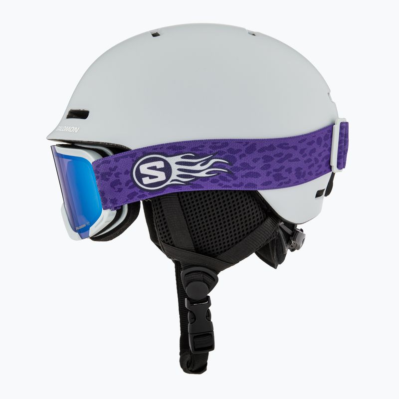 Vaikiškas slidinėjimo šalmas Salomon Player Combo + slidinėjimo akiniai XV Jr ice flow/ice flow mid blue 3