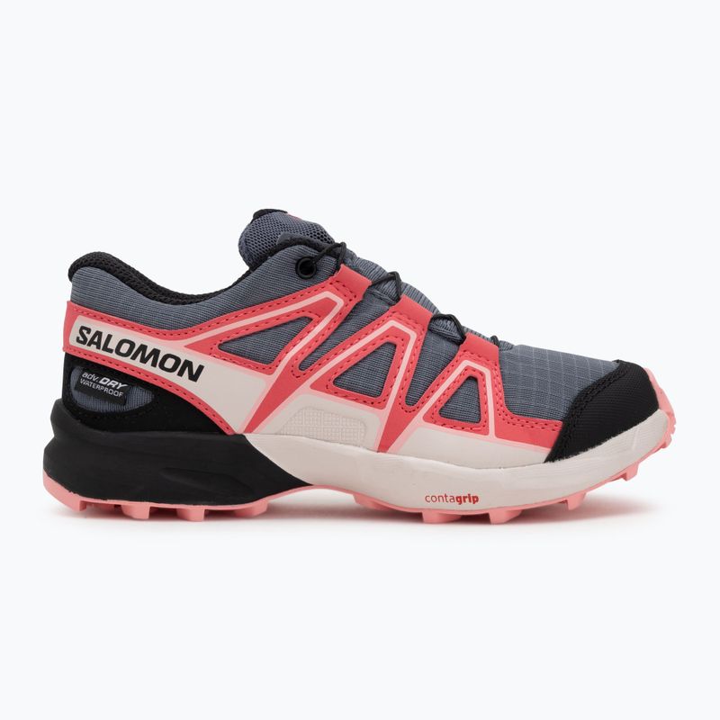 Vaikiški bėgimo batai Salomon Speedcross Waterproof grisaille/hushed violet/rouge red 2