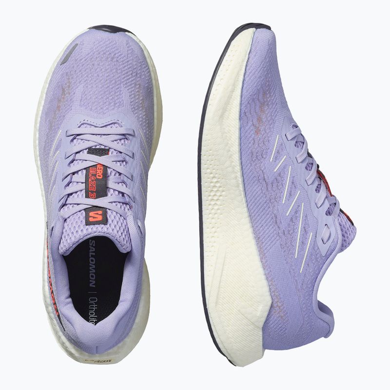 Moteriški bėgimo bateliai Salomon Aero Blaze 3 cosmic sky/vanilla ice/neon flame 6