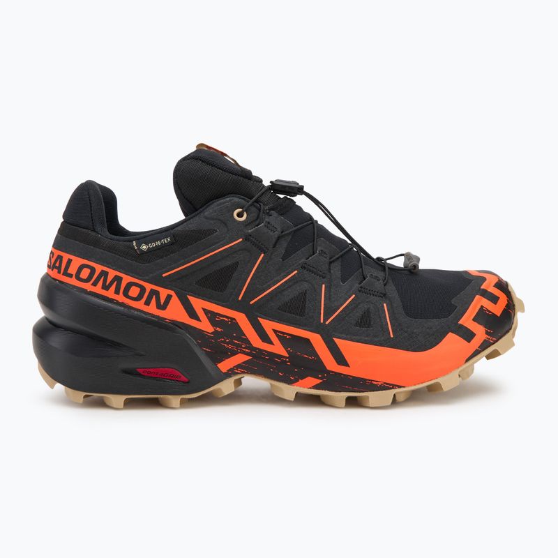 Vyriški bėgimo bateliai Salomon Speedcross 6 GTX juoda/šokiruojanti oranžinė/balta pipirai 2