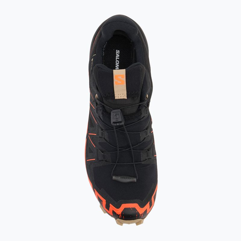 Vyriški bėgimo bateliai Salomon Speedcross 6 GTX juoda/šokiruojanti oranžinė/balta pipirai 5