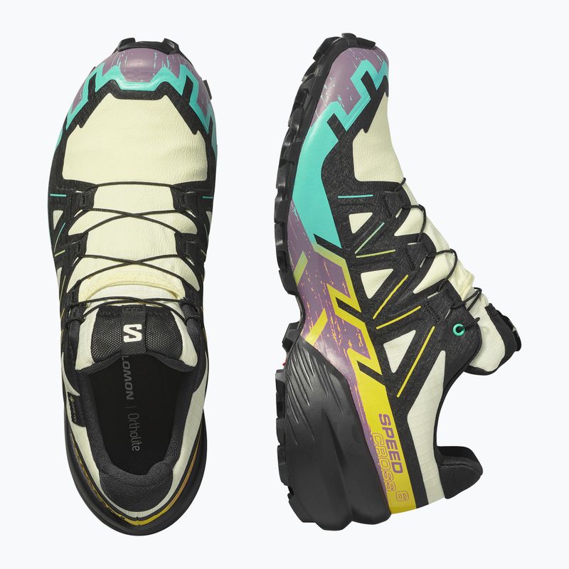 Vyriški bėgimo bateliai Salomon Speedcross 6 GTX transparent yellow/black/waterfall 12