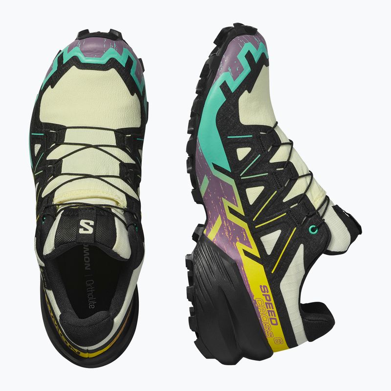 Moteriški bėgimo bateliai Salomon Speedcross 6 GTX transparent yellow/black/waterfall 12