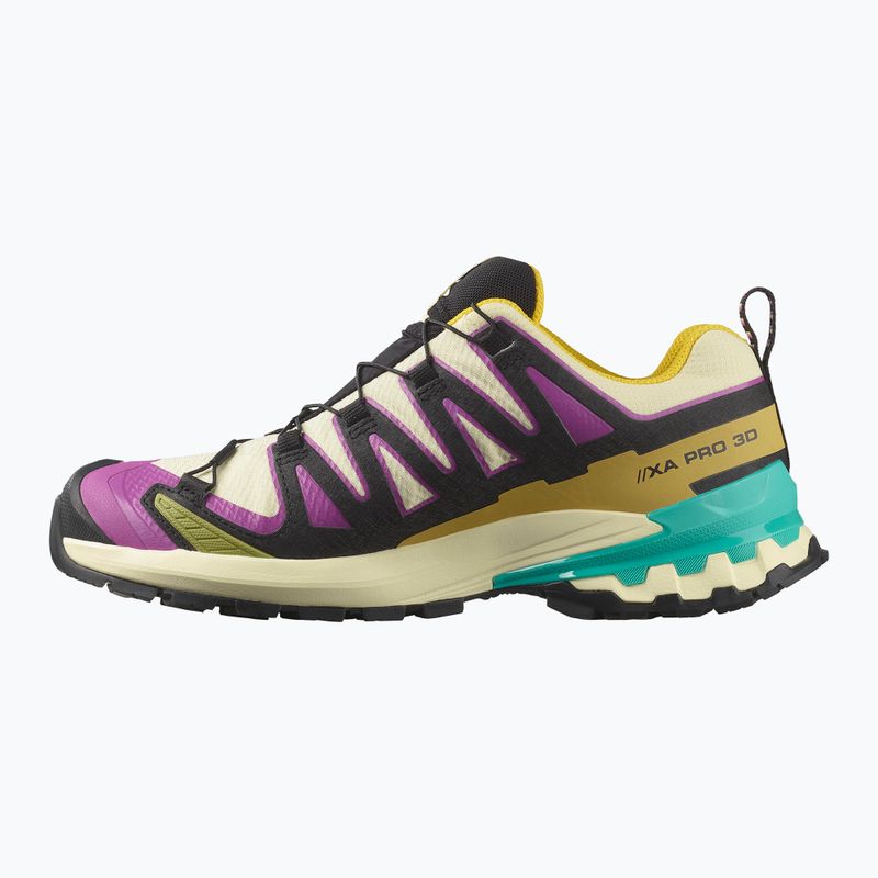 Moteriški bėgimo bateliai Salomon XA PRO 3D V9 GTX transparent yellow/black/waterfall 2