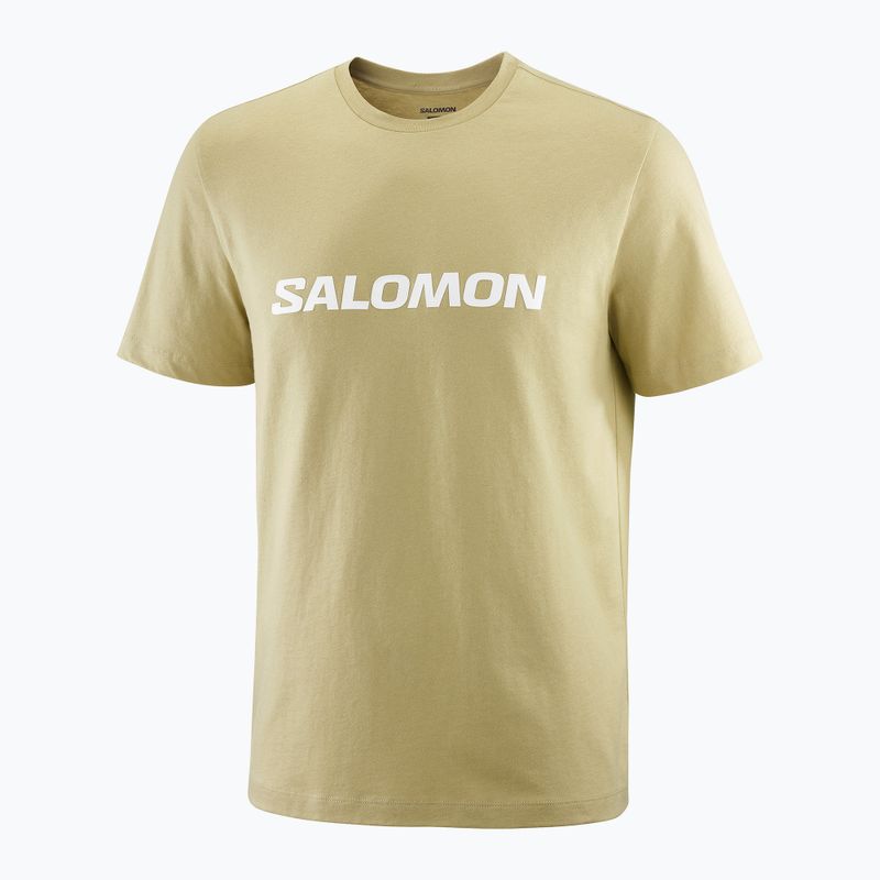 Vyriški marškinėliai Salomon Logo pilkai žali 3