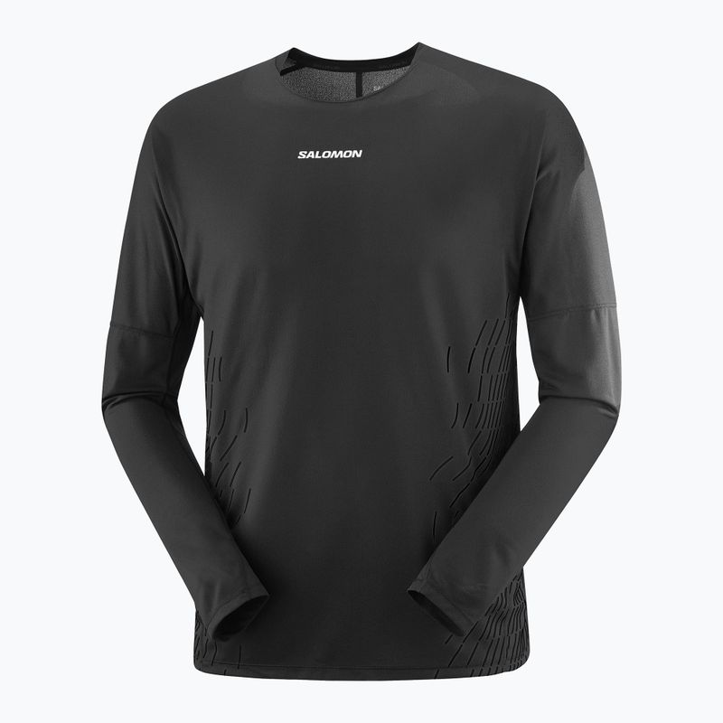 Vyriški bėgimo marškinėliai ilgomis rankovėmis Salomon Sense Aero GFX deep black 3