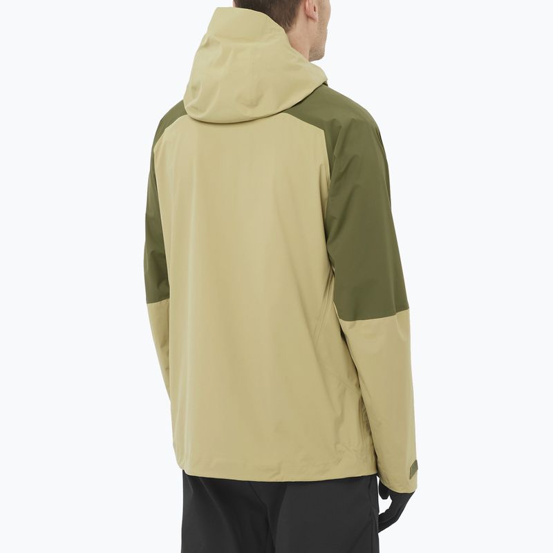 Vyriška softshell striukė Salomon Outherpath Pro 2.5 l pilkai žalia/vynuogių lapas 2