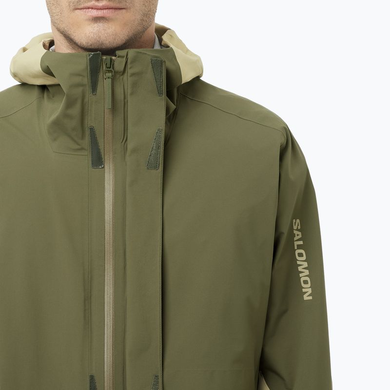 Vyriška softshell striukė Salomon Outherpath Pro 2.5 l pilkai žalia/vynuogių lapas 4