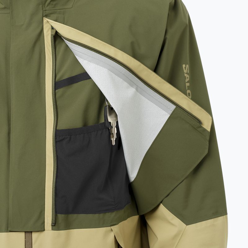 Vyriška softshell striukė Salomon Outherpath Pro 2.5 l pilkai žalia/vynuogių lapas 5