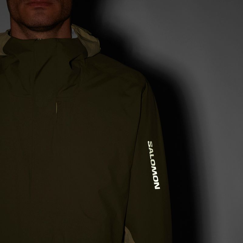 Vyriška softshell striukė Salomon Outherpath Pro 2.5 l pilkai žalia/vynuogių lapas 7