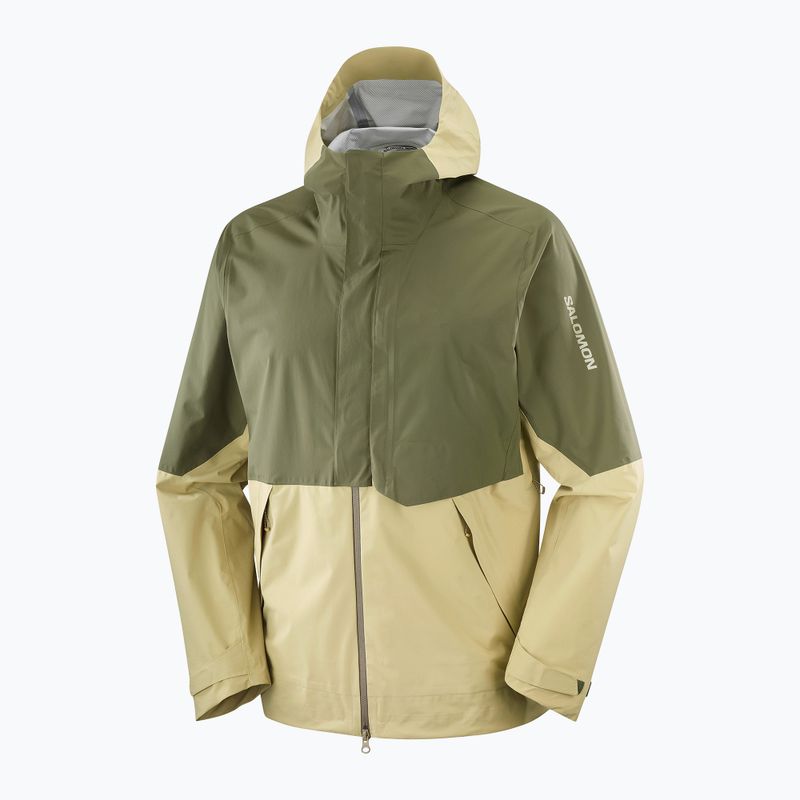 Vyriška softshell striukė Salomon Outherpath Pro 2.5 l pilkai žalia/vynuogių lapas 9
