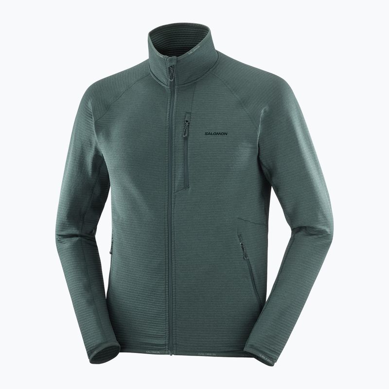 Vyriškas žygio džemperis Salomon Essential Lighwarm Full Zip green gables 3