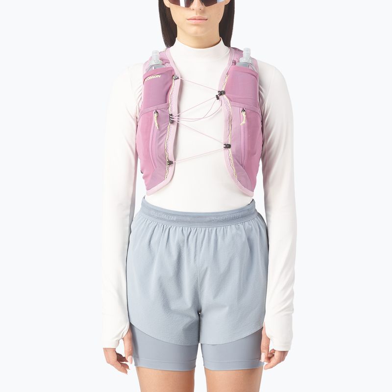 Moteriška bėgimo liemenė Salomon Active Skin 12 Set dawn pink/dusky 3