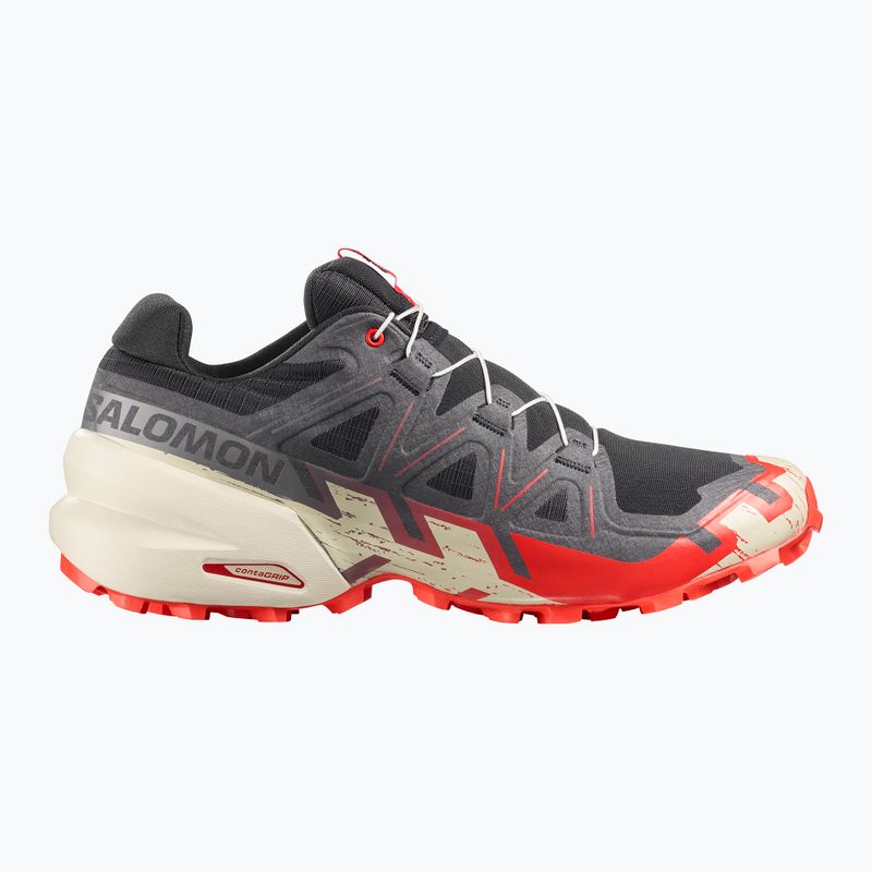 Vyriški bėgimo batai Salomon Speedcross 6 black/fiery red/almond milk 2