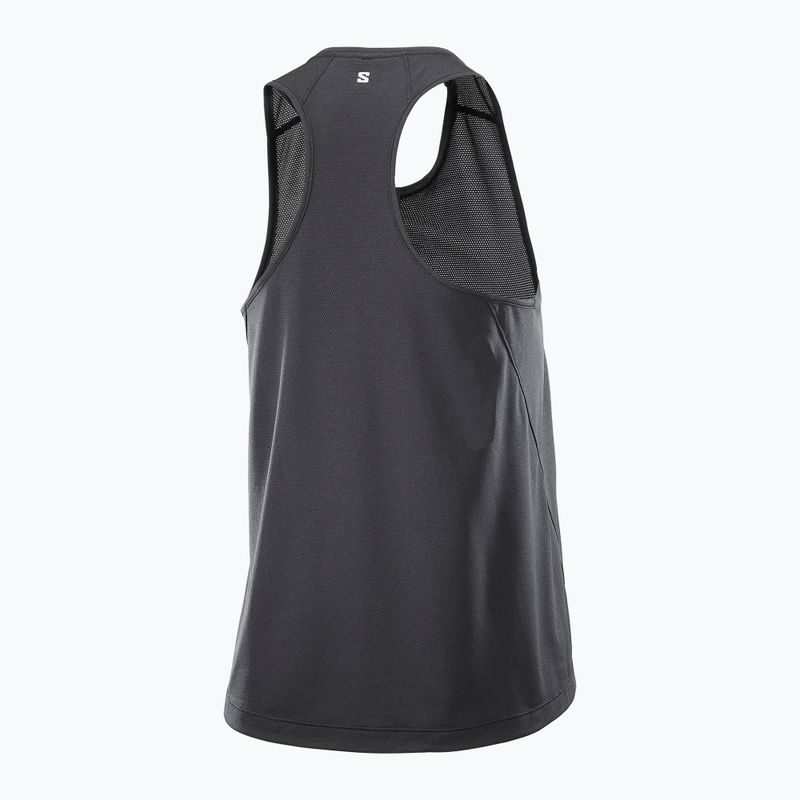 Moteriški bėgimo marškinėliai Salomon Shakeout Core Tank GFX deep black 5