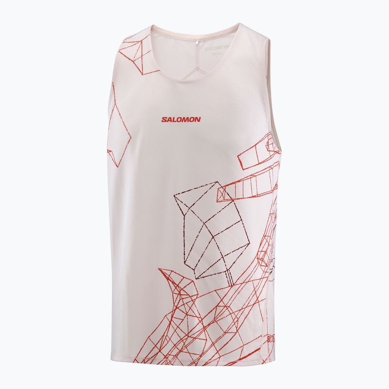 Vyriški bėgimo marškinėliai Salomon S/Lab Speed Tee lilac ash/fiery red 4