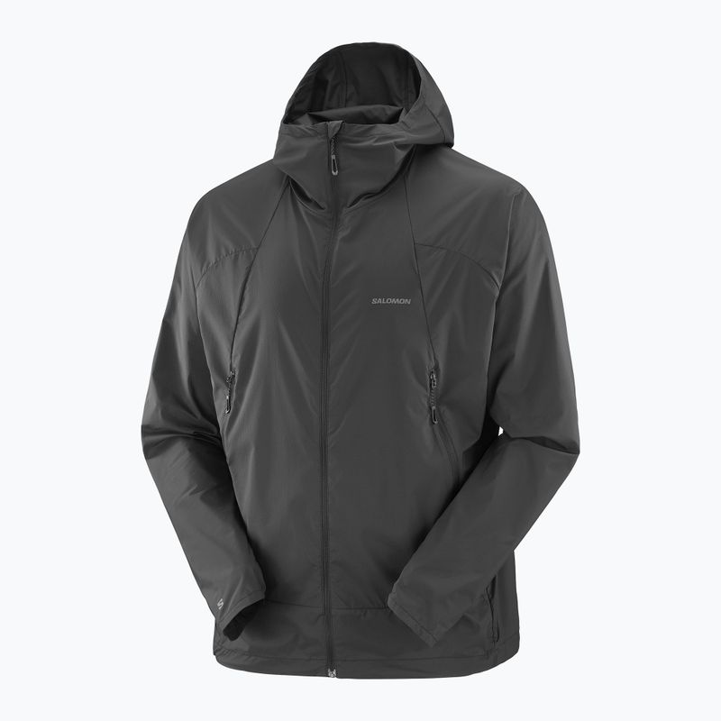 Vyriška vėjo nepraleidžianti striukė Salomon Outwind Full Zip gilios juodos spalvos 7