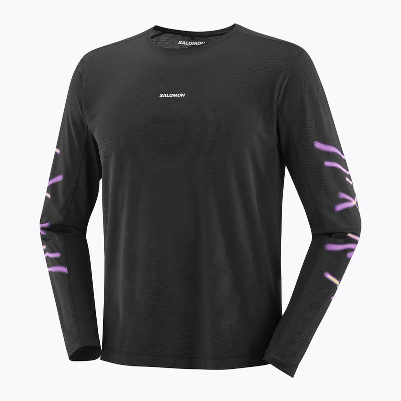 Vyriški bėgimo marškinėliai ilgomis rankovėmis Salomon Shakeout Core deep black 3