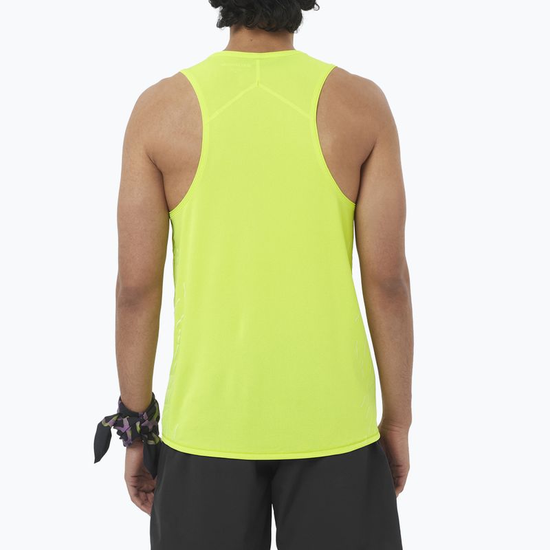 Vyriški bėgimo marškinėliai Salomon Sense Aero Singlet GFX acid lime 2