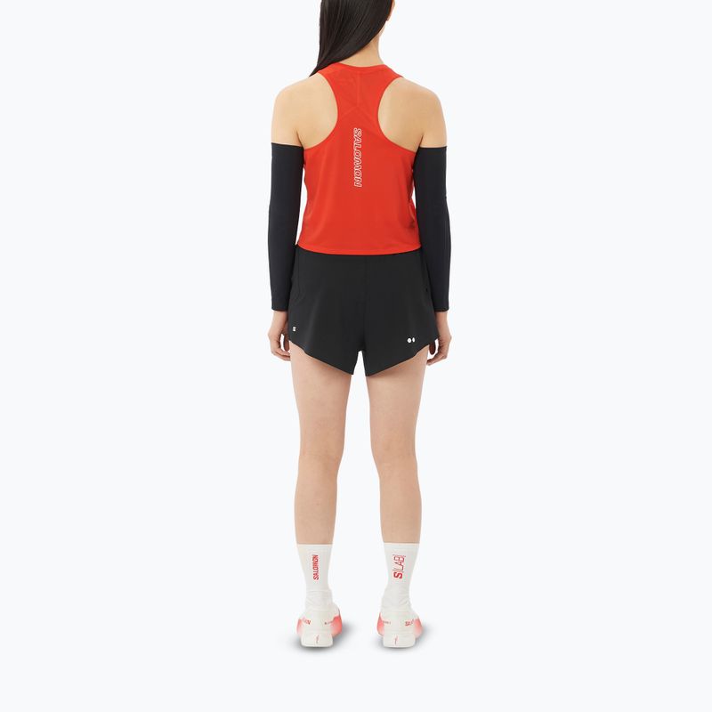 Moteriški bėgimo marškinėliai Salomon Sense Aero Short Tank fiery red 2