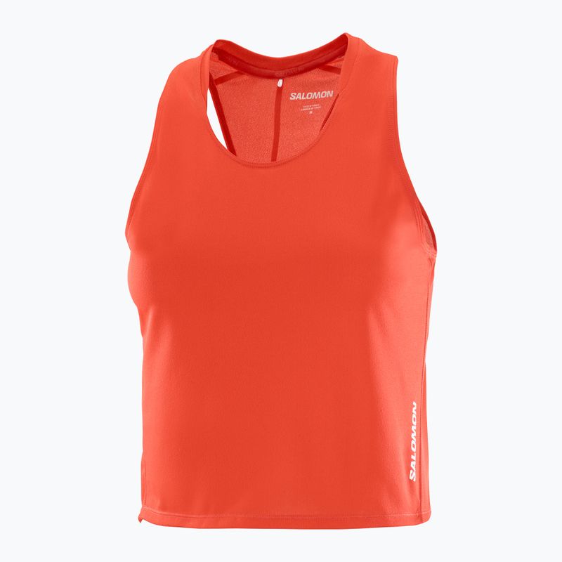 Moteriški bėgimo marškinėliai Salomon Sense Aero Short Tank fiery red 4