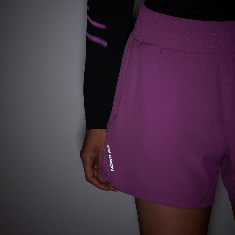 Moteriški bėgimo šortai Salomon Shakeout Core 2IN1 4" iris orchid 6